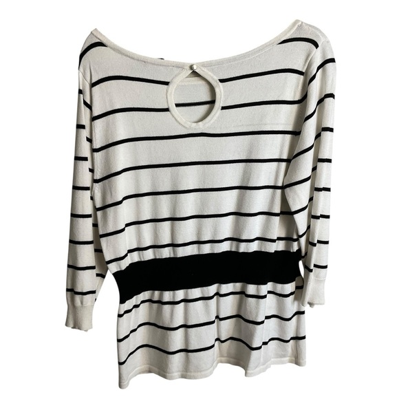 White House Black Market Stripped Back and White  Sweater - Picture 3 of 8